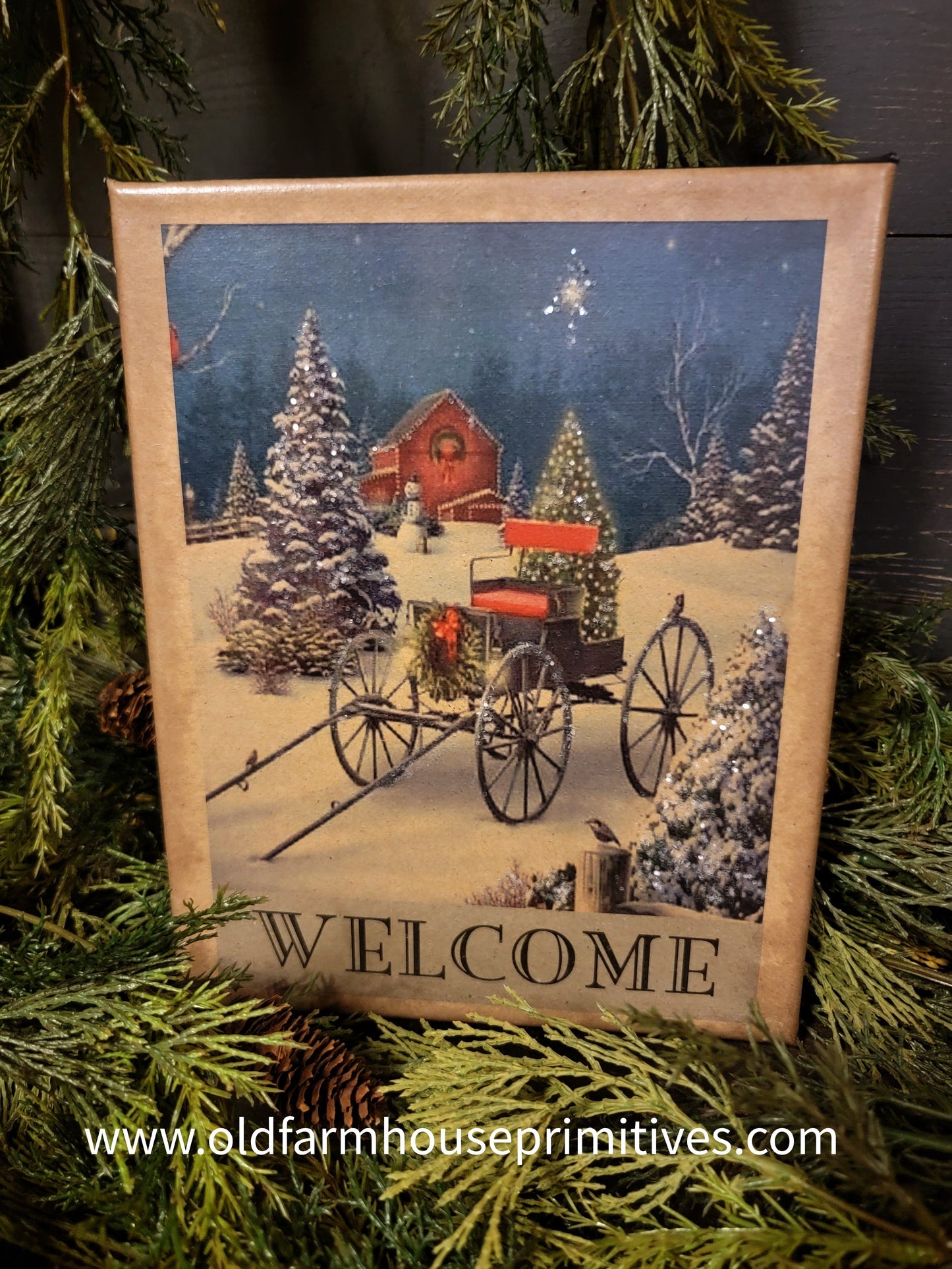 #VBD3200 "Christmas Cart Welcome" Canvas Print
