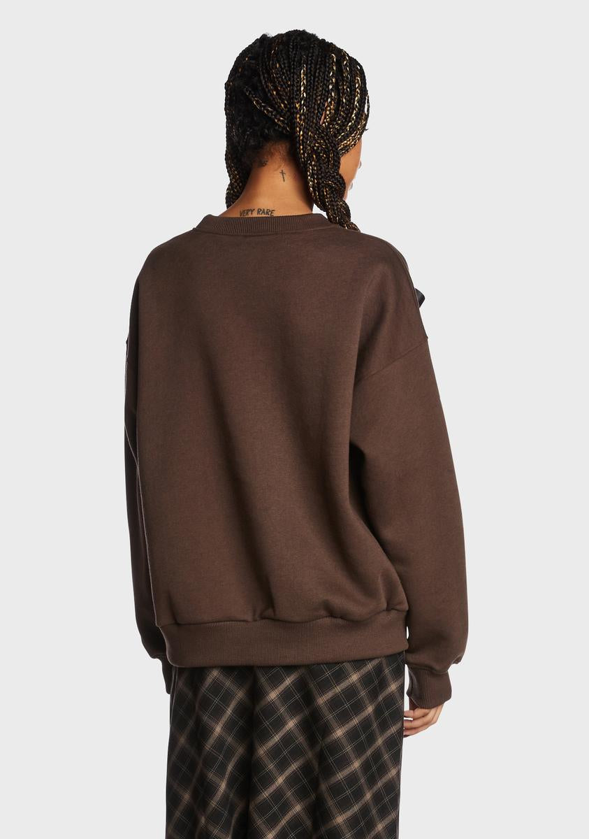 Can't Talk Cat Embroidered Sweatshirt