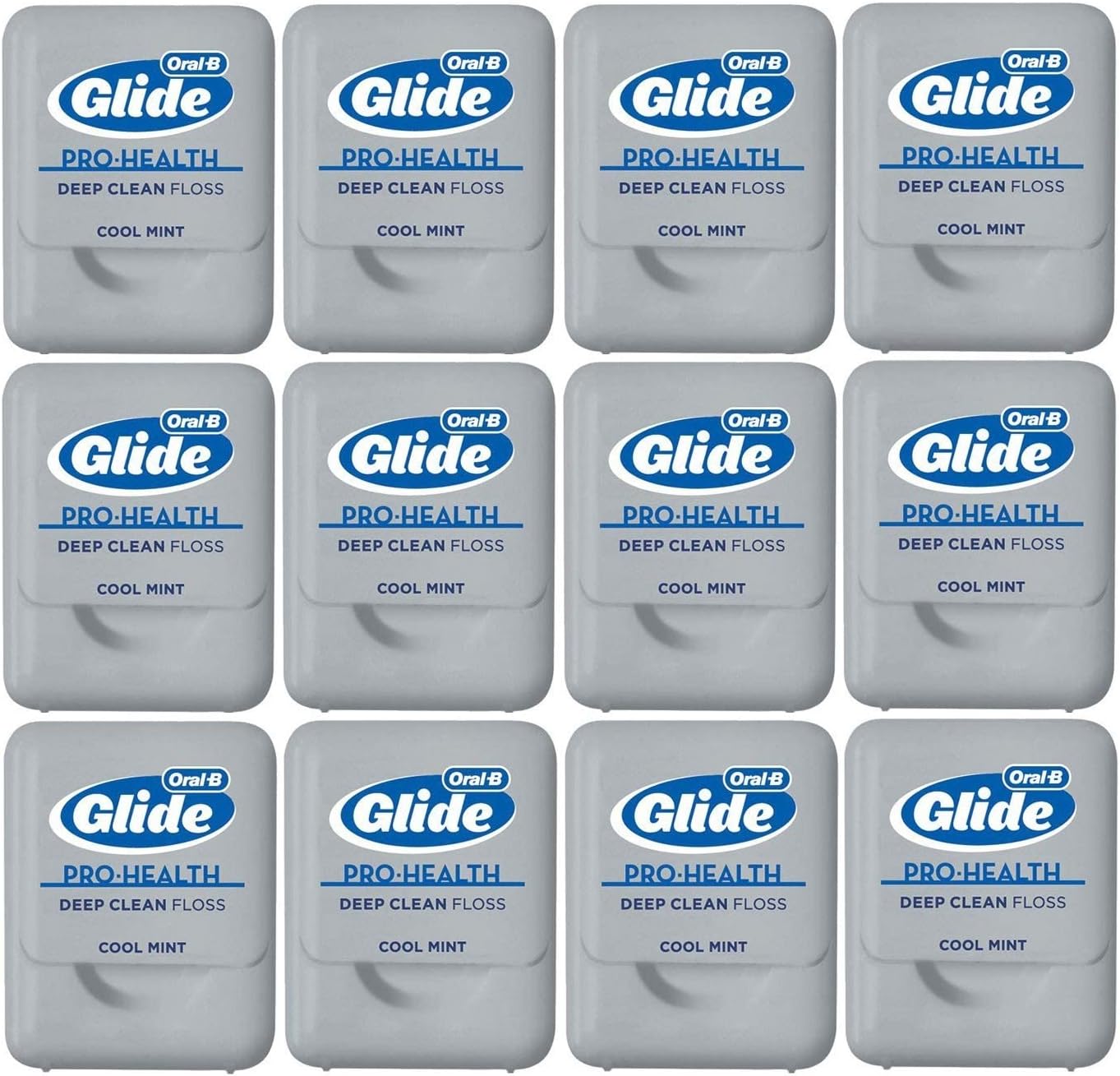 Glide Oral-B Pro-Health Deep Clean Floss, Cool Mint, Small Size 4 Meters (4.3 Yards) - Pack of 12