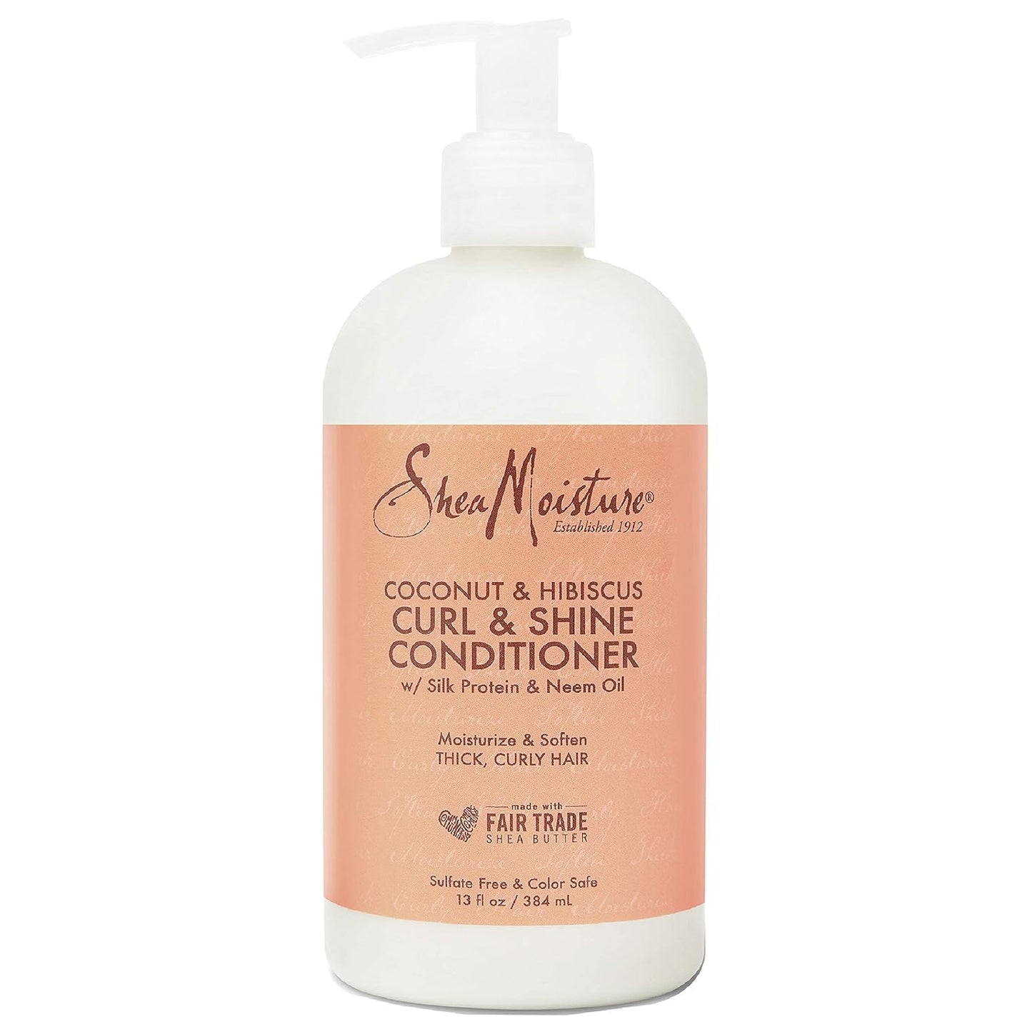 SheaMoisture Curl & Shine Conditioner Coconut & Hibiscus, for Thick, Curly Hair to Moisturize & Soften, 13 oz