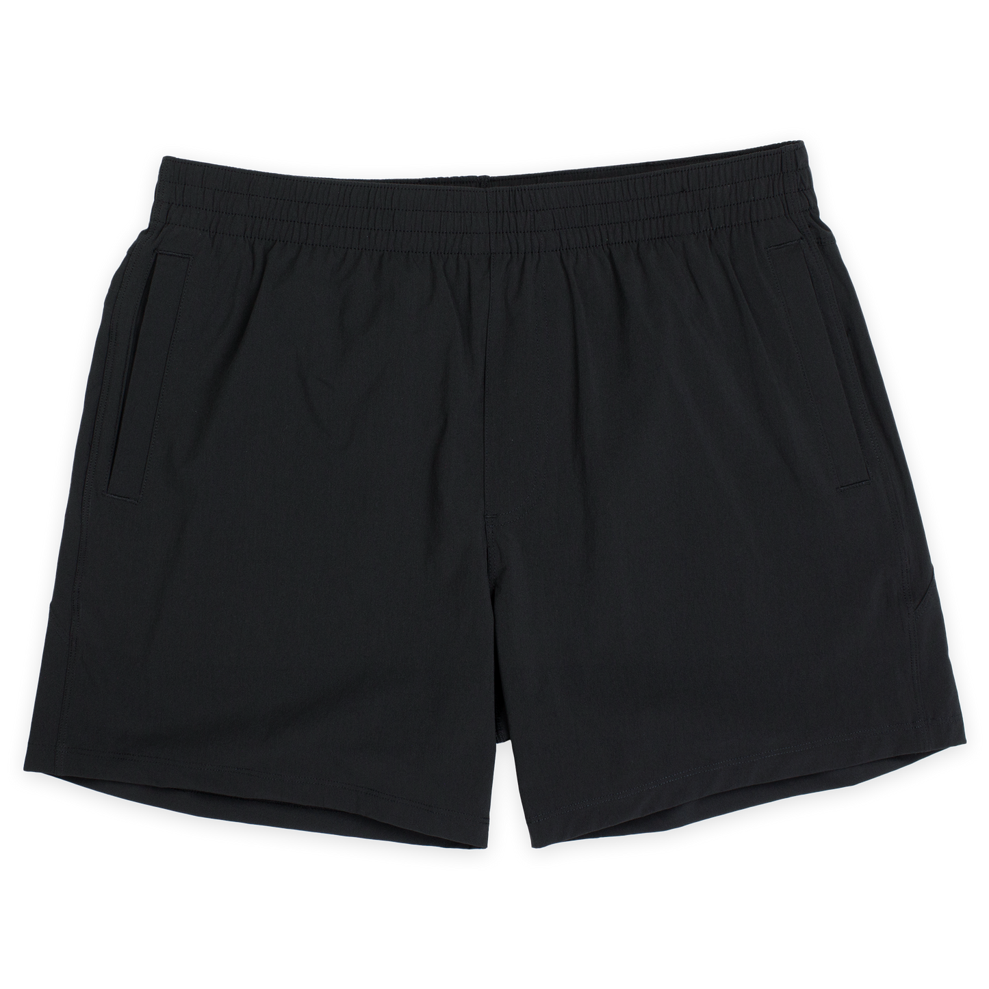 Atlas Short 5.5" Black Front with elastic waistband and two inseam pockets