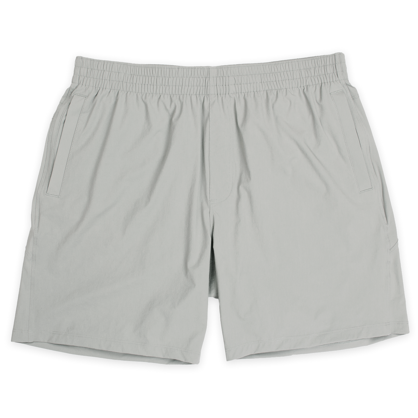 Atlas Short 7" Grey Front with elastic waistband and two inseam pockets