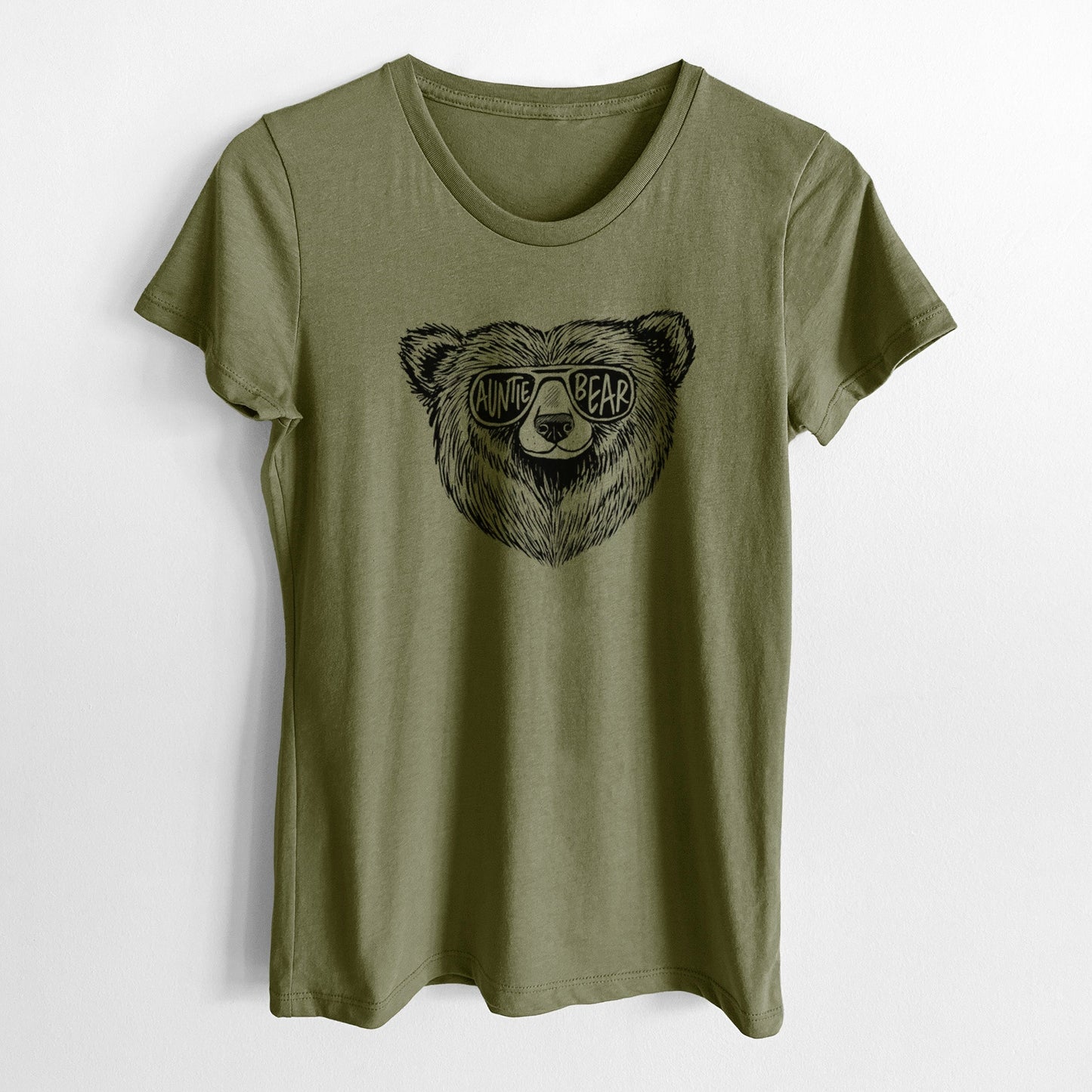 Auntie Bear - Women's Crewneck - Made in USA - 100% Organic Cotton