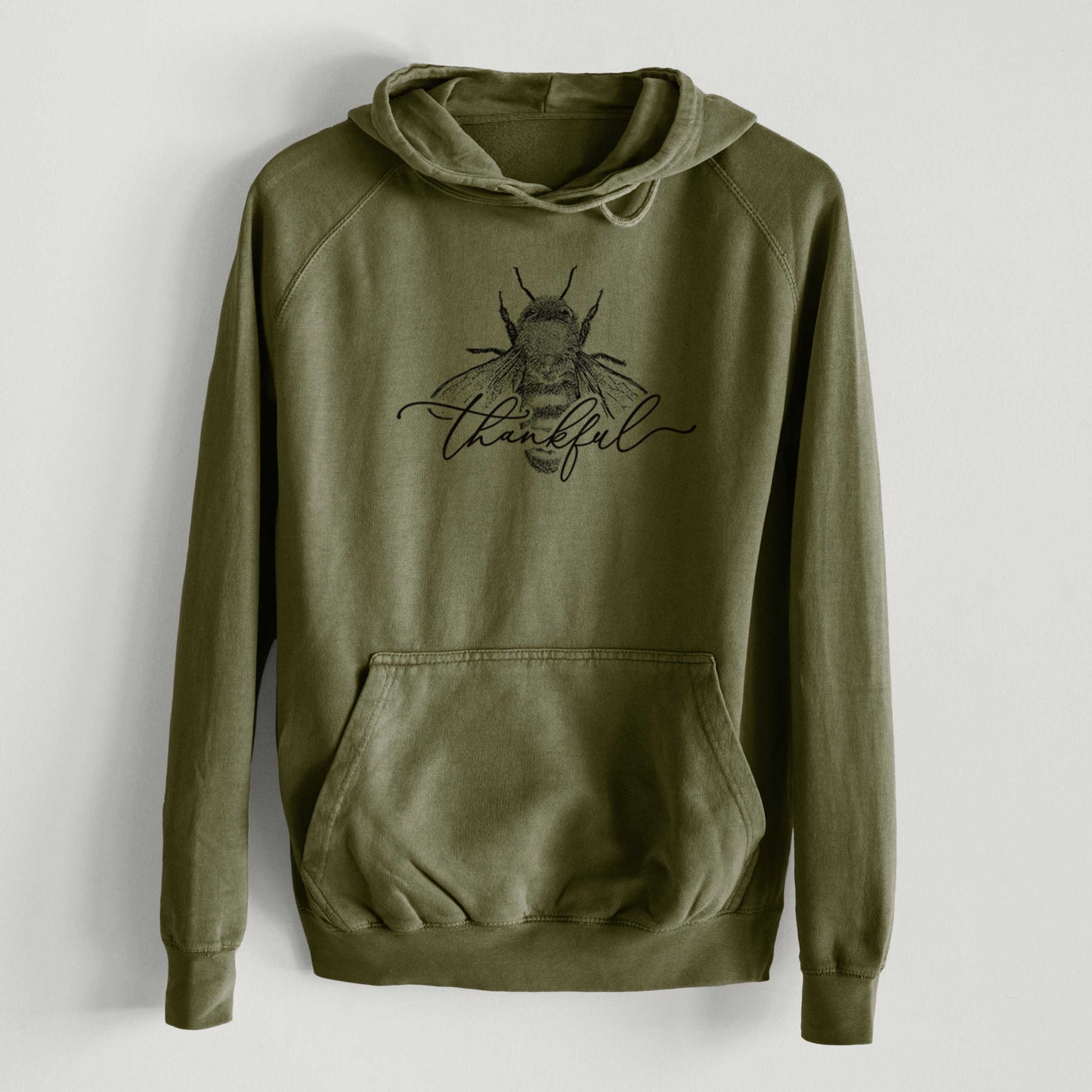 Bee Thankful - Mid-Weight Unisex Vintage 100% Cotton Hoodie