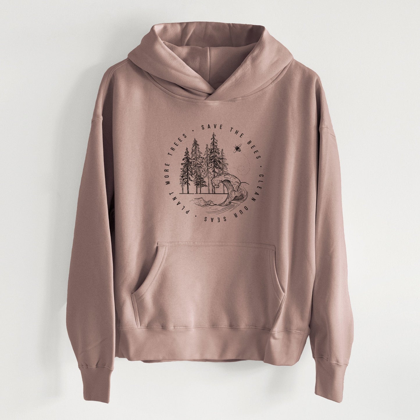 Save the Bees, Clean our Seas, Plant more Trees - Women's Heavyweight Relaxed Hoodie