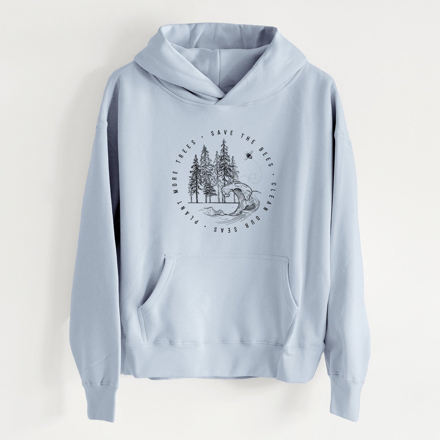 Save the Bees, Clean our Seas, Plant more Trees - Women's Heavyweight Relaxed Hoodie