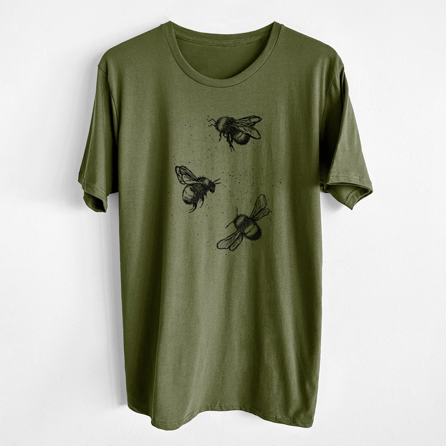 American Bumblebee Trio - Bombus Pensylvanicus - Unisex Crewneck - Made in USA - 100% Organic Cotton