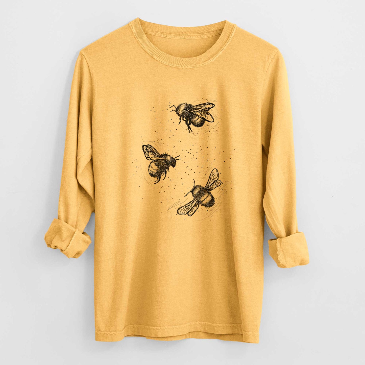 American Bumblebee Trio - Bombus Pensylvanicus - Heavyweight 100% Cotton Long Sleeve