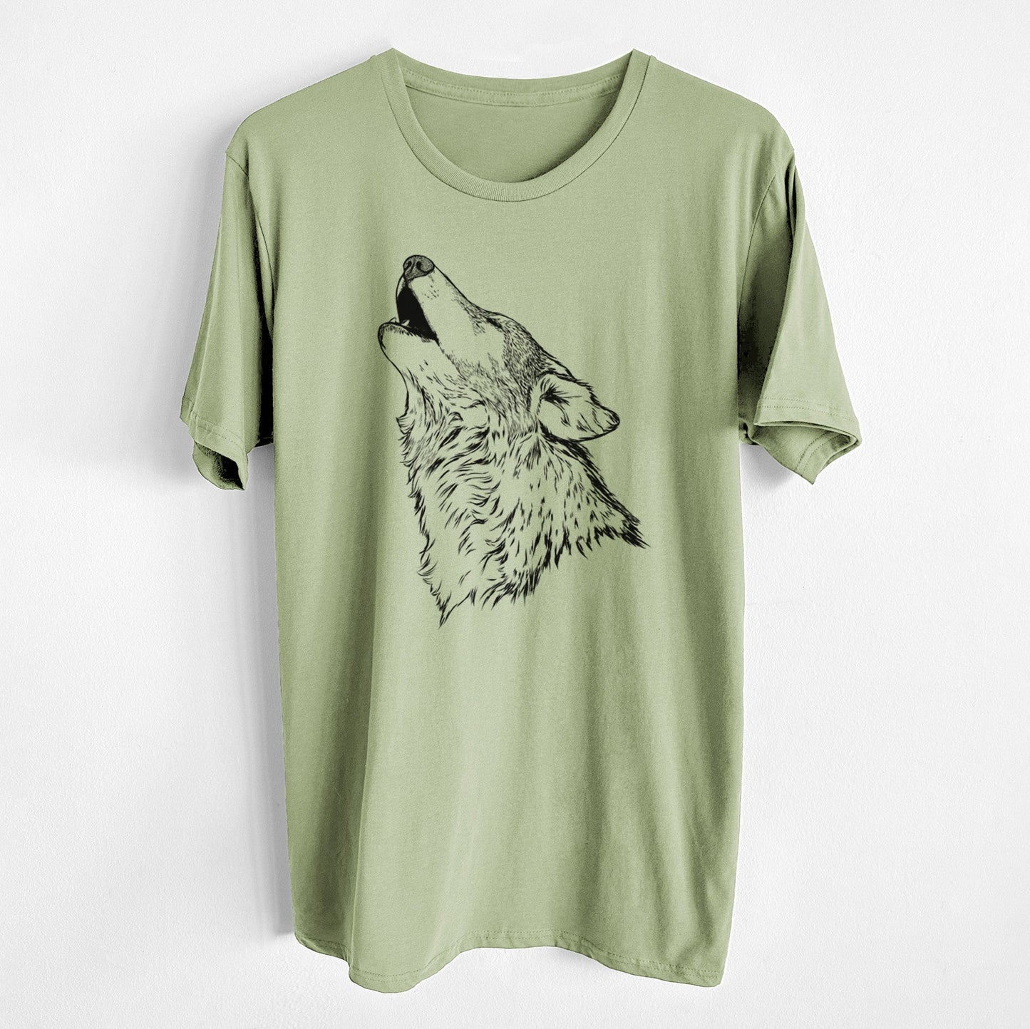 Canis lupus - Grey Wolf Howling - Unisex Crewneck - Made in USA - 100% Organic Cotton
