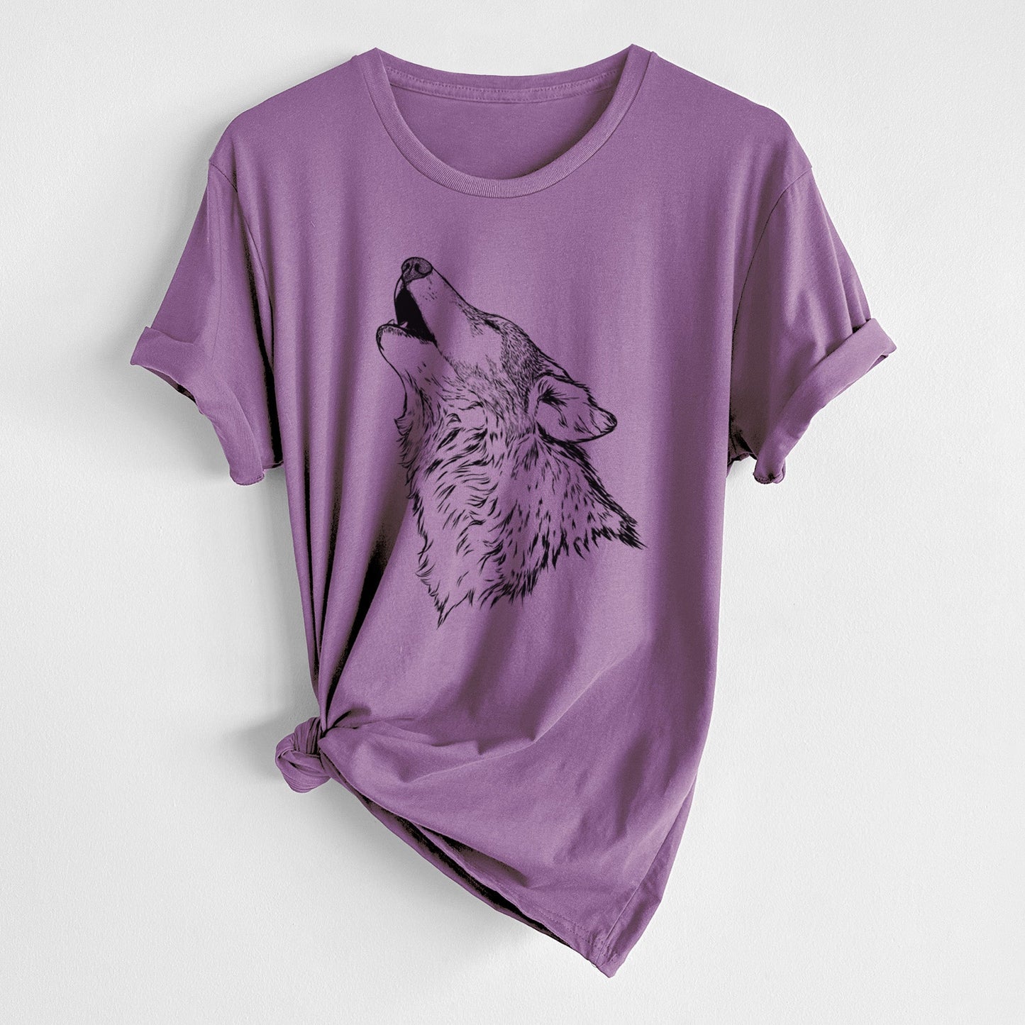 Canis lupus - Grey Wolf Howling - Unisex Crewneck - Made in USA - 100% Organic Cotton