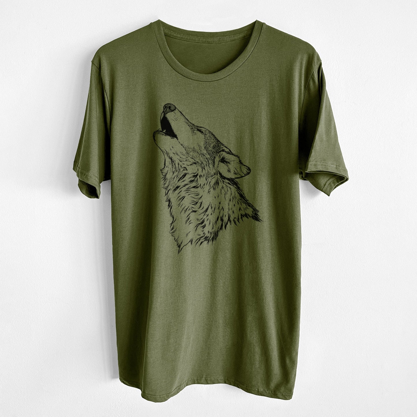 Canis lupus - Grey Wolf Howling - Unisex Crewneck - Made in USA - 100% Organic Cotton