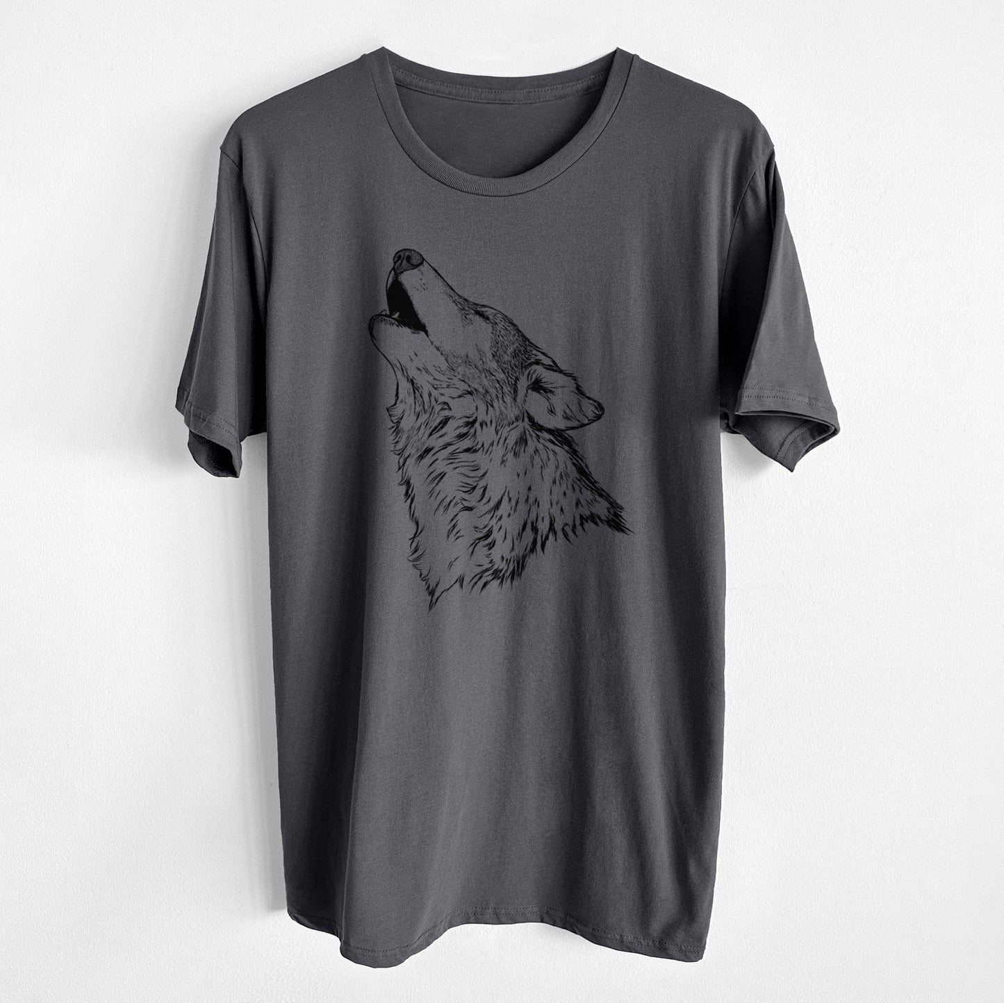 Canis lupus - Grey Wolf Howling - Unisex Crewneck - Made in USA - 100% Organic Cotton