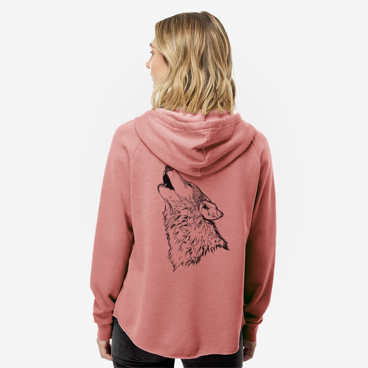 Canis lupus - Grey Wolf Howling - Women's Cali Wave Zip-Up Sweatshirt