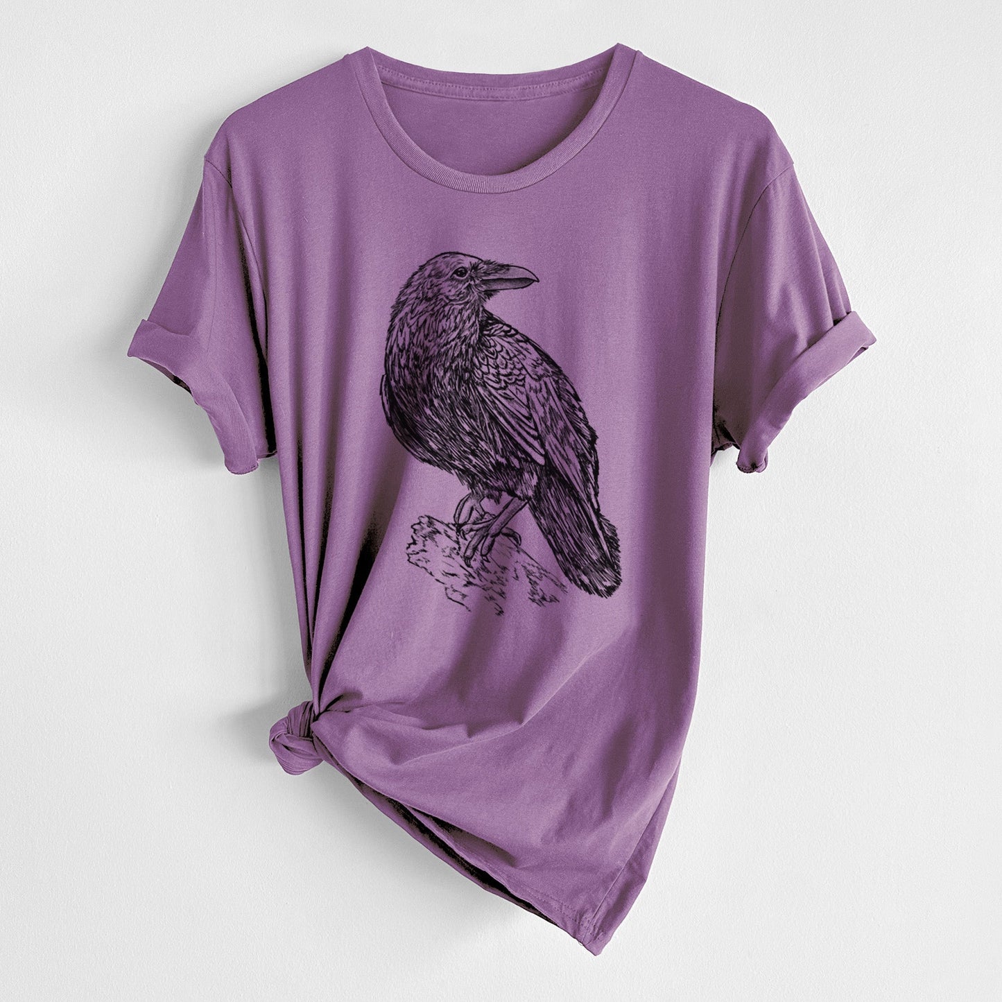 Corvus corax - Common Raven - Unisex Crewneck - Made in USA - 100% Organic Cotton