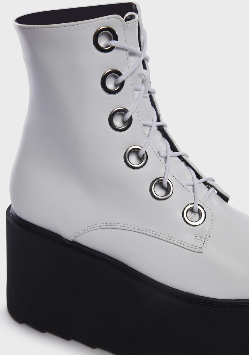 White Renegage Platform Boots