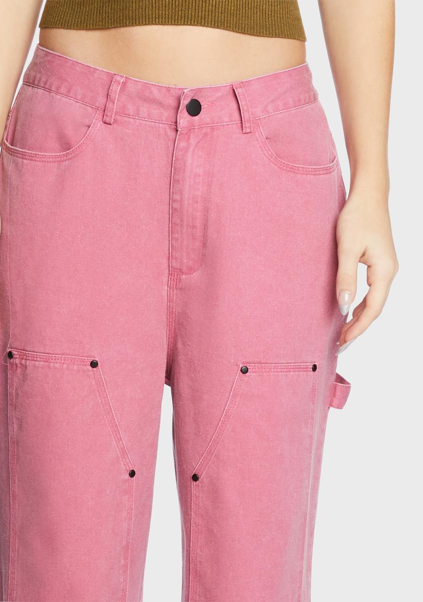 Berry Patchwork Utility Pants