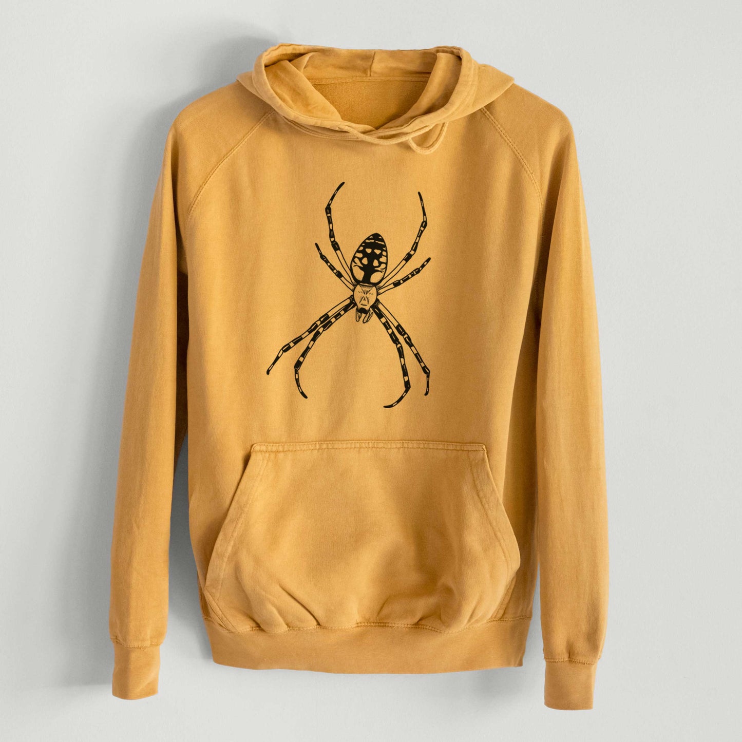 Argiope aurantia - Yellow Garden Spider - Mid-Weight Unisex Vintage 100% Cotton Hoodie