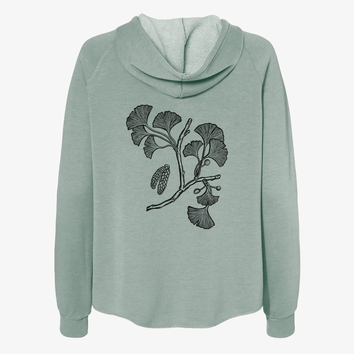 Ginkgo Biloba - Ginkgo Tree Stem with Leaves - Women's Cali Wave Zip-Up Sweatshirt