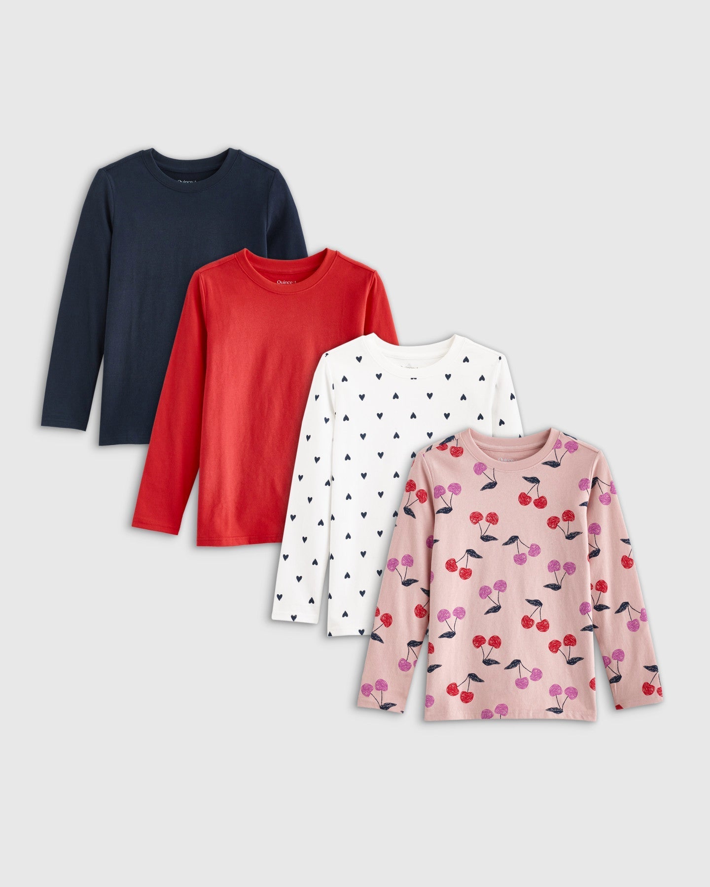 100% Organic Cotton Jersey Long Sleeve Tee 4-Pack