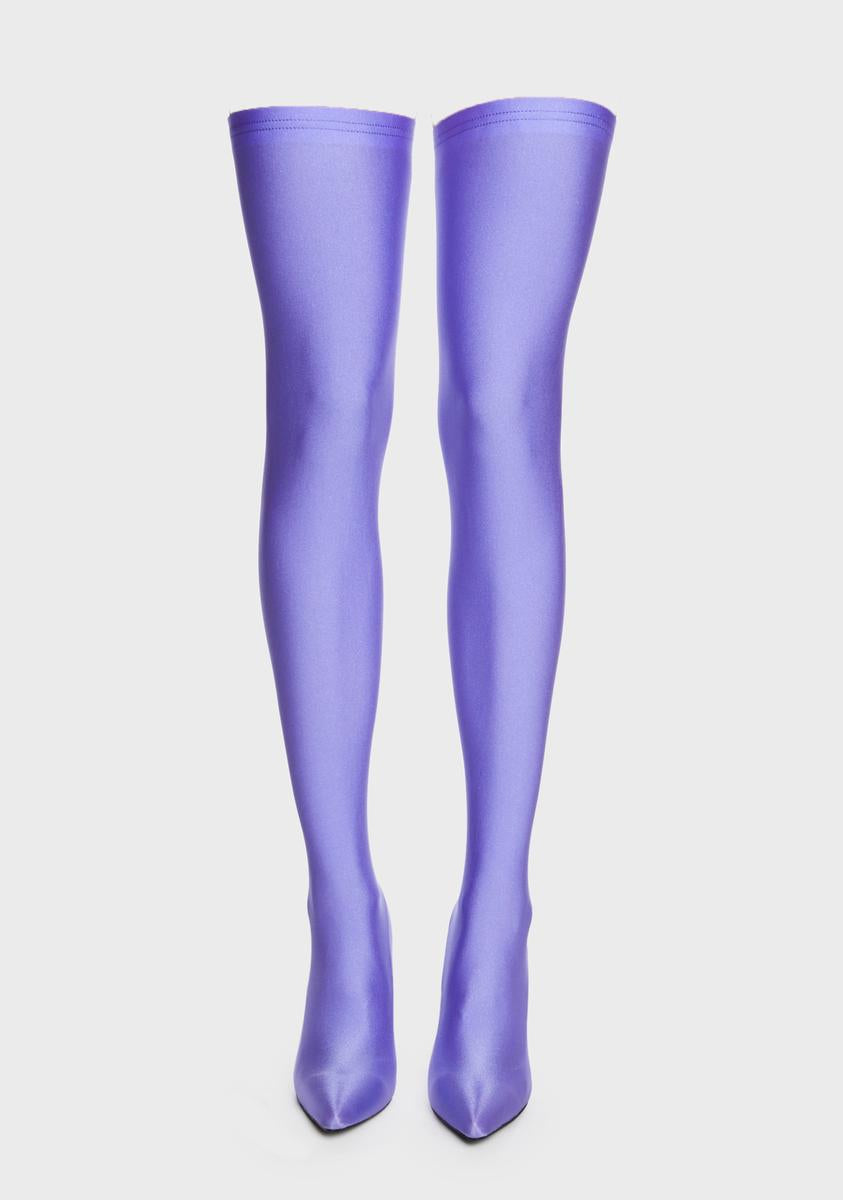 Purple Heartout Thigh High Boots