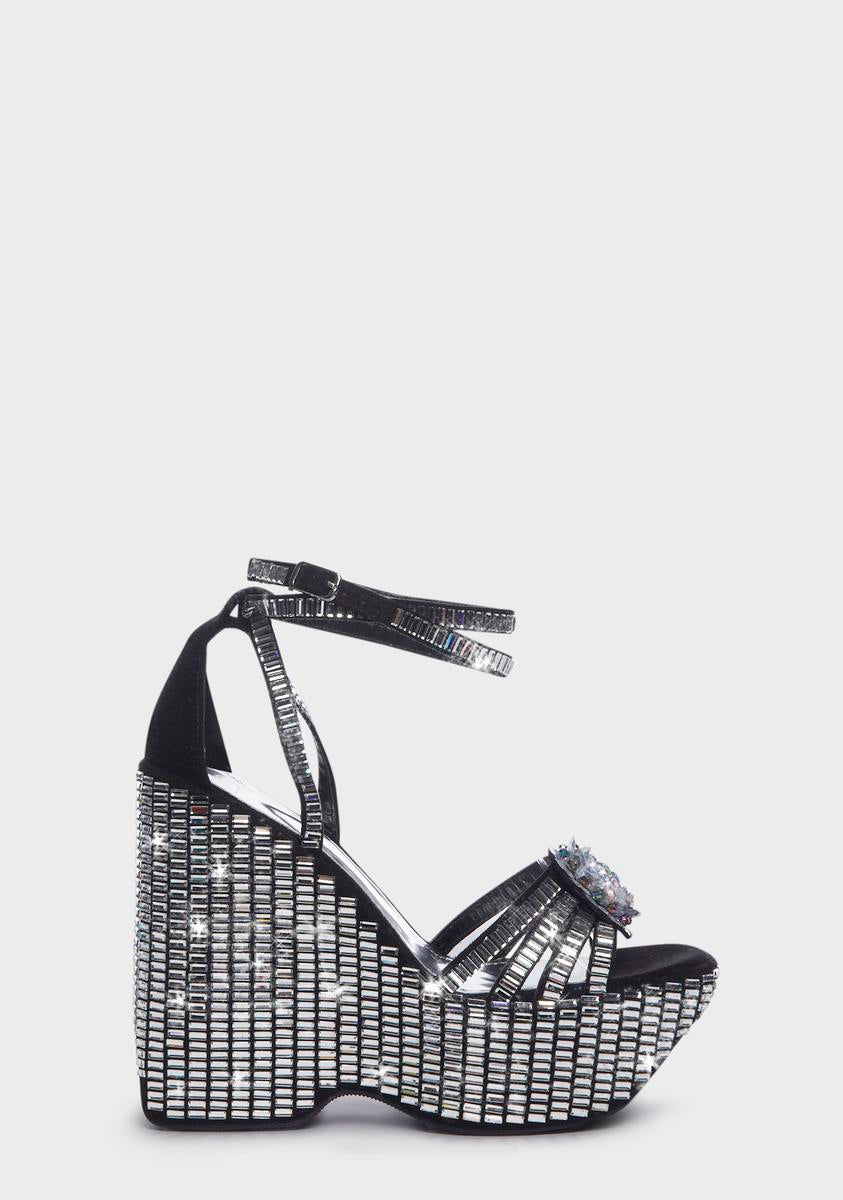Rosalia Platform Sparkle Wedges