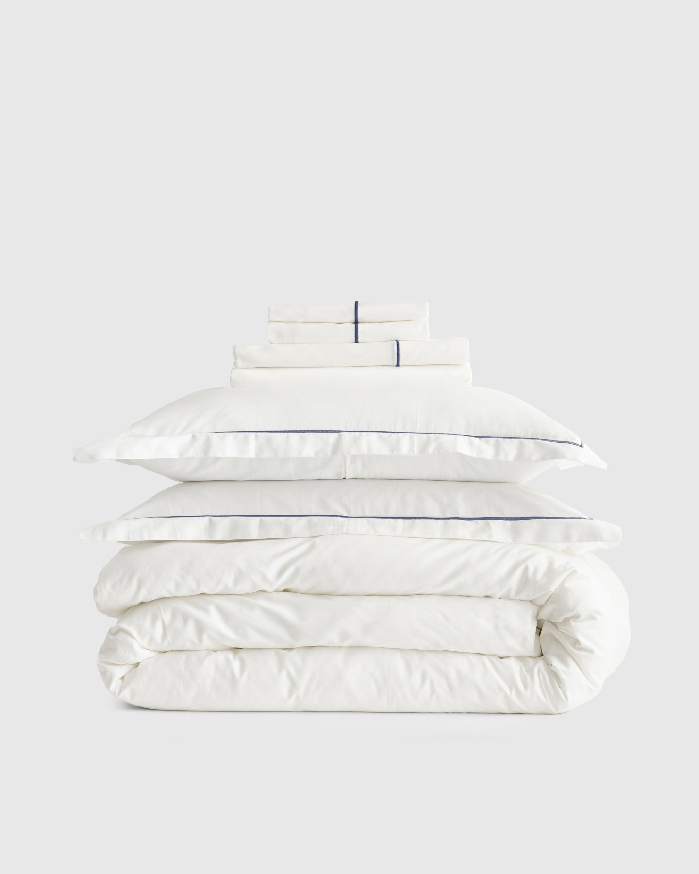 Classic Organic Percale Embroidered Deluxe Bedding Bundle