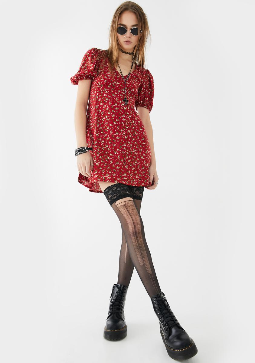 Red Floral Elfira Dress