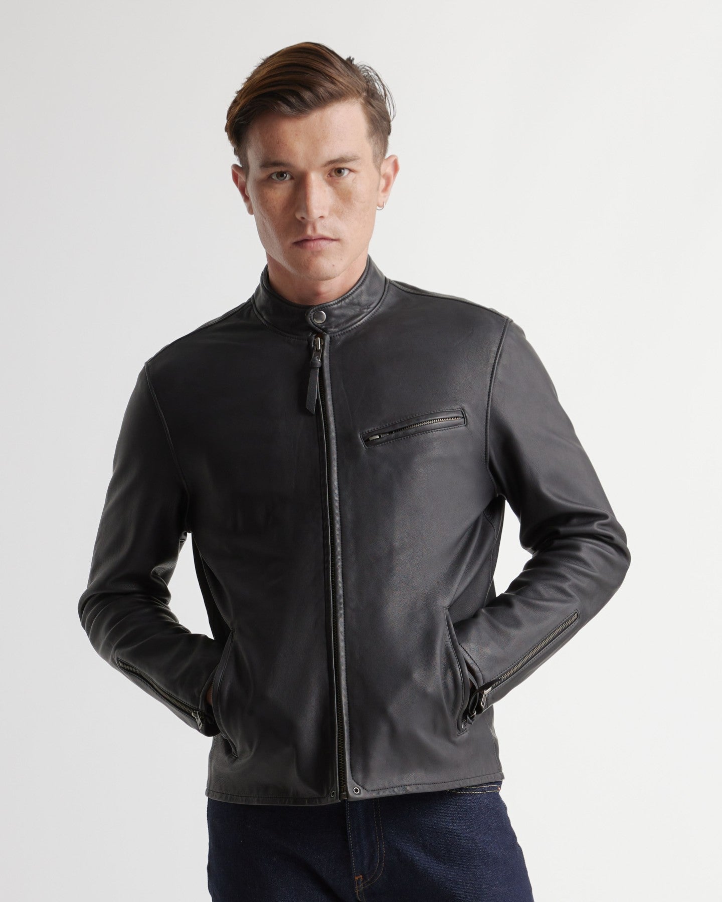 100% Leather Café Racer Jacket