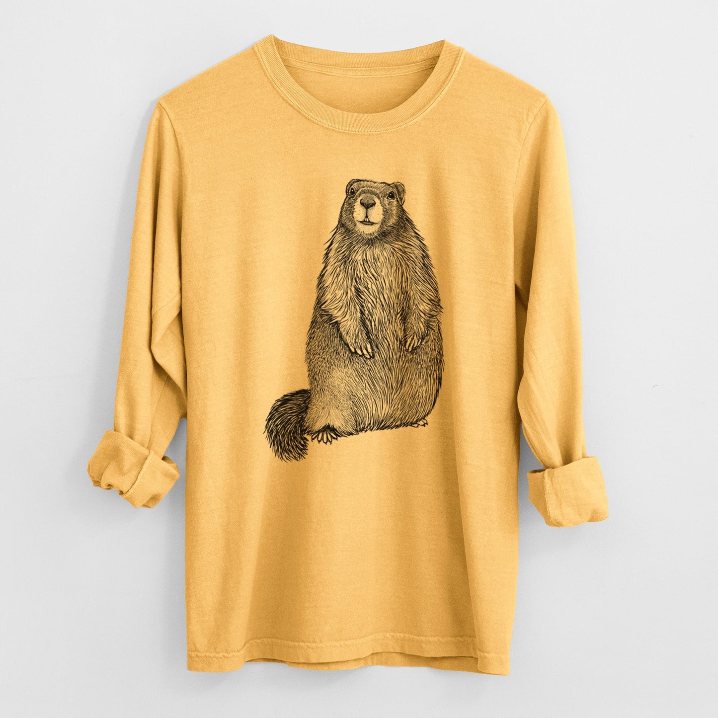 Yellow-bellied Marmot - Marmota flaviventris - Heavyweight 100% Cotton Long Sleeve