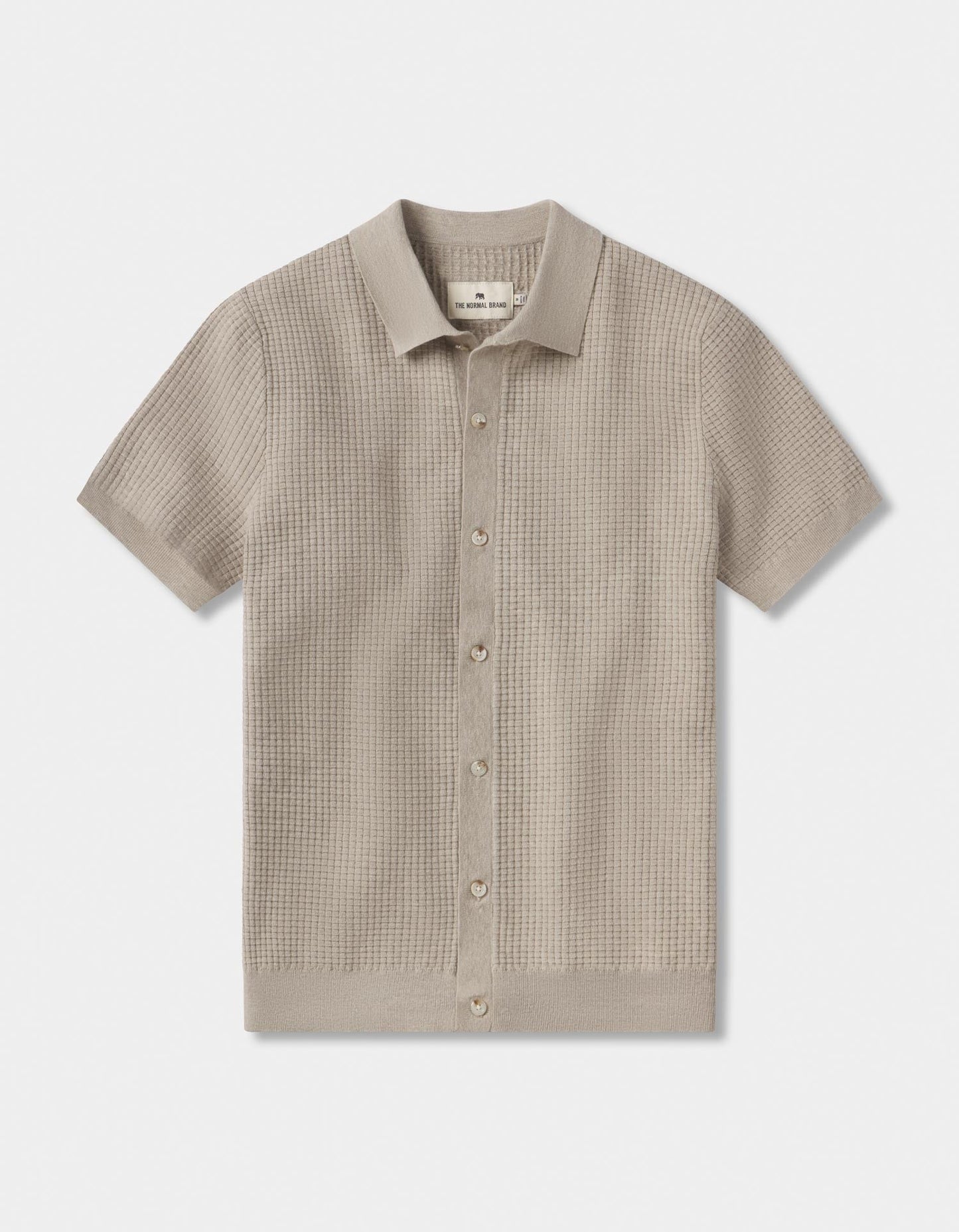 Waffle Stitch Button Up