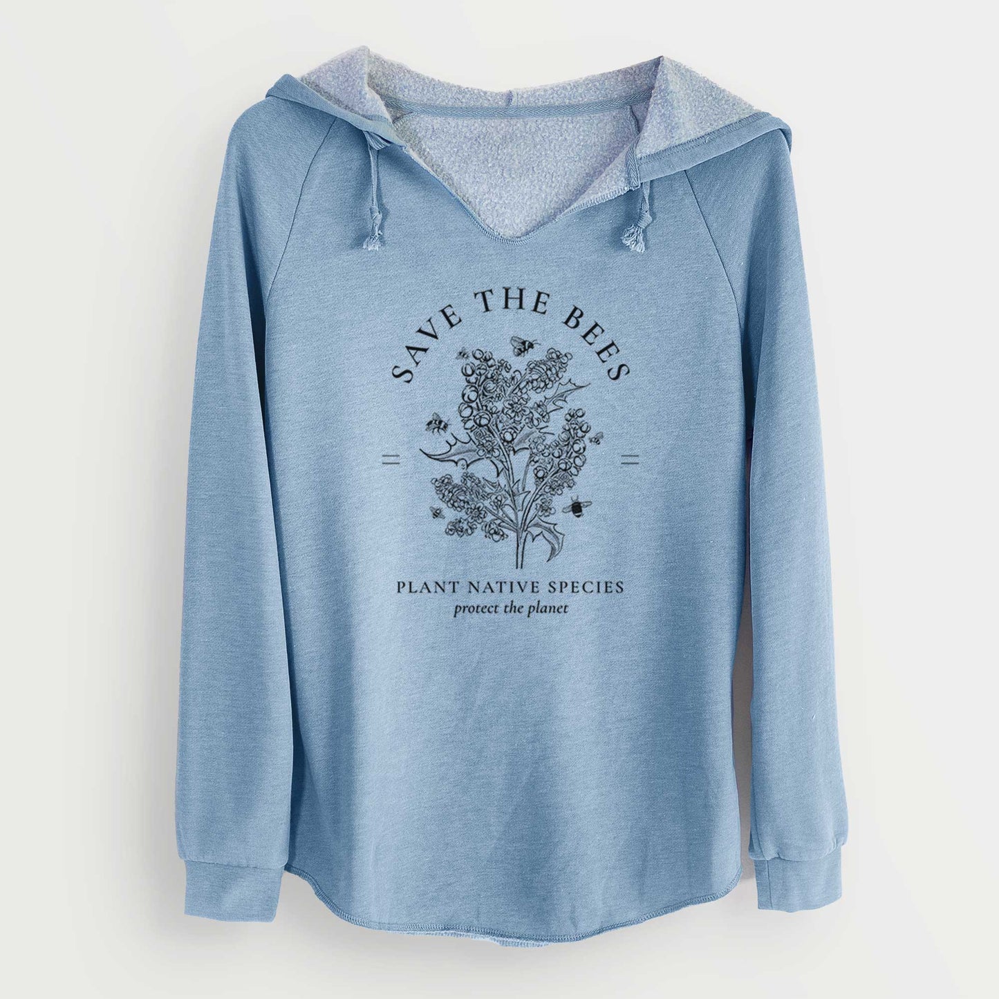 Save the Bees - Plant Native Species - Cali Wave Hooded Sweatshirt