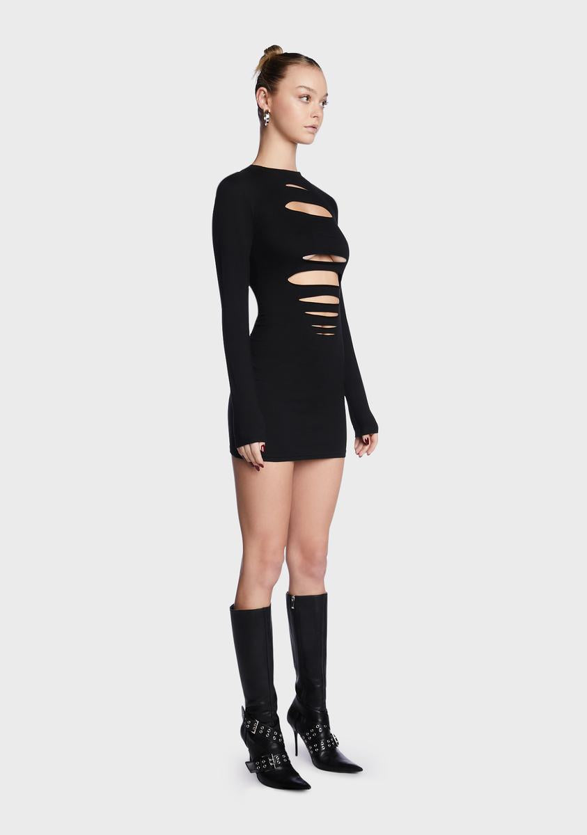 Slashed Mini Dress