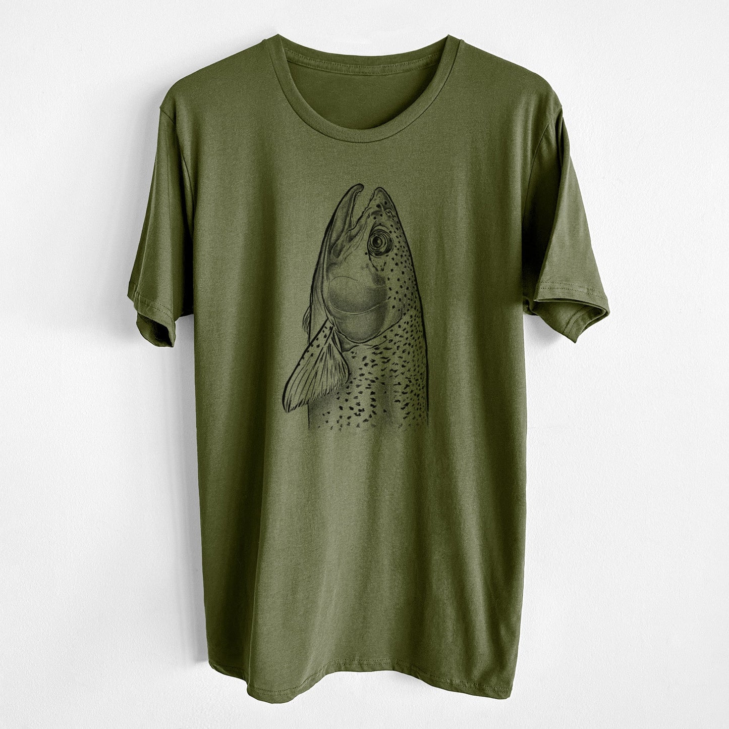 Rainbow Trout - Oncorhynchus mykiss - Unisex Crewneck - Made in USA - 100% Organic Cotton