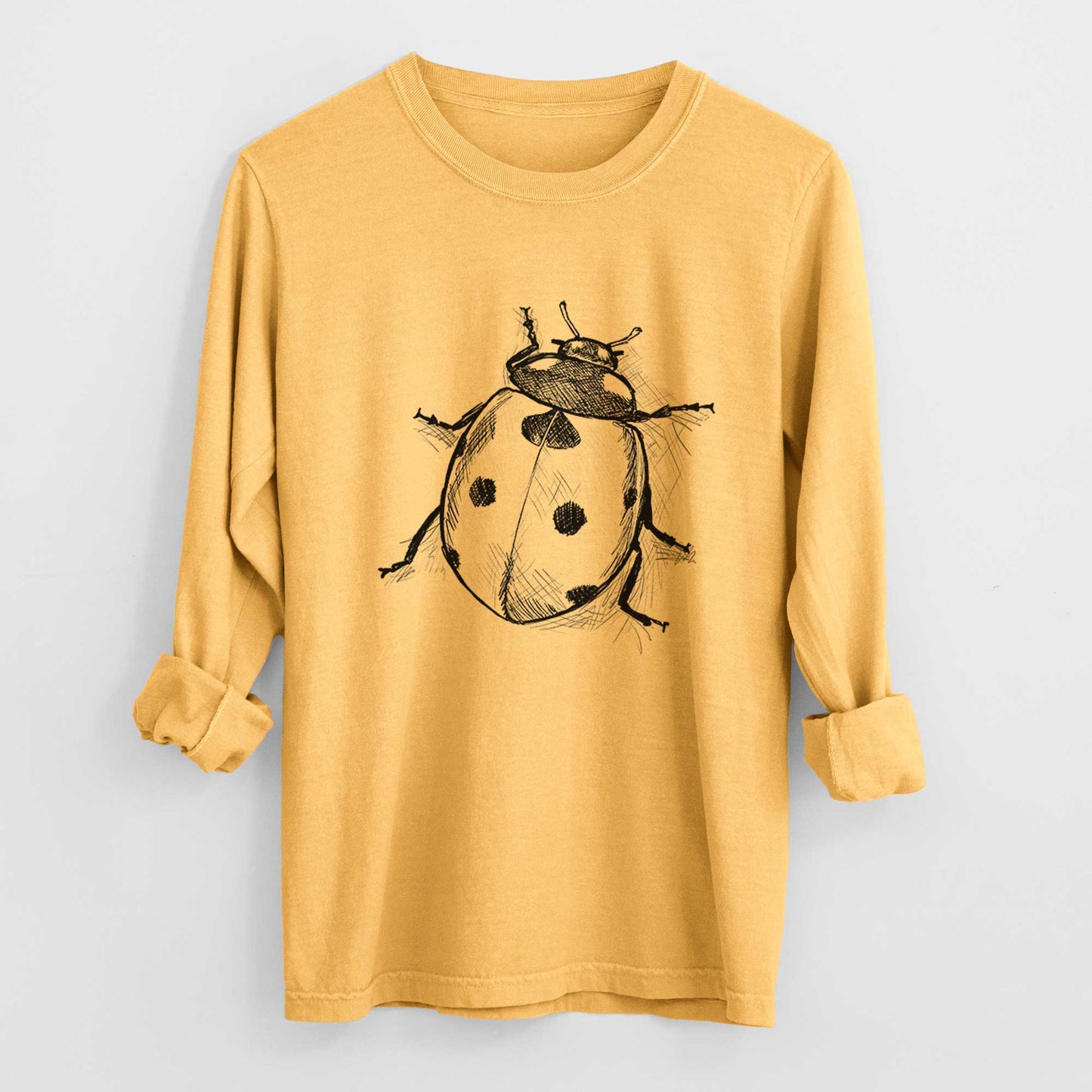 Coccinella septempunctata - Seven-spot Ladybird Ladybug - Heavyweight 100% Cotton Long Sleeve