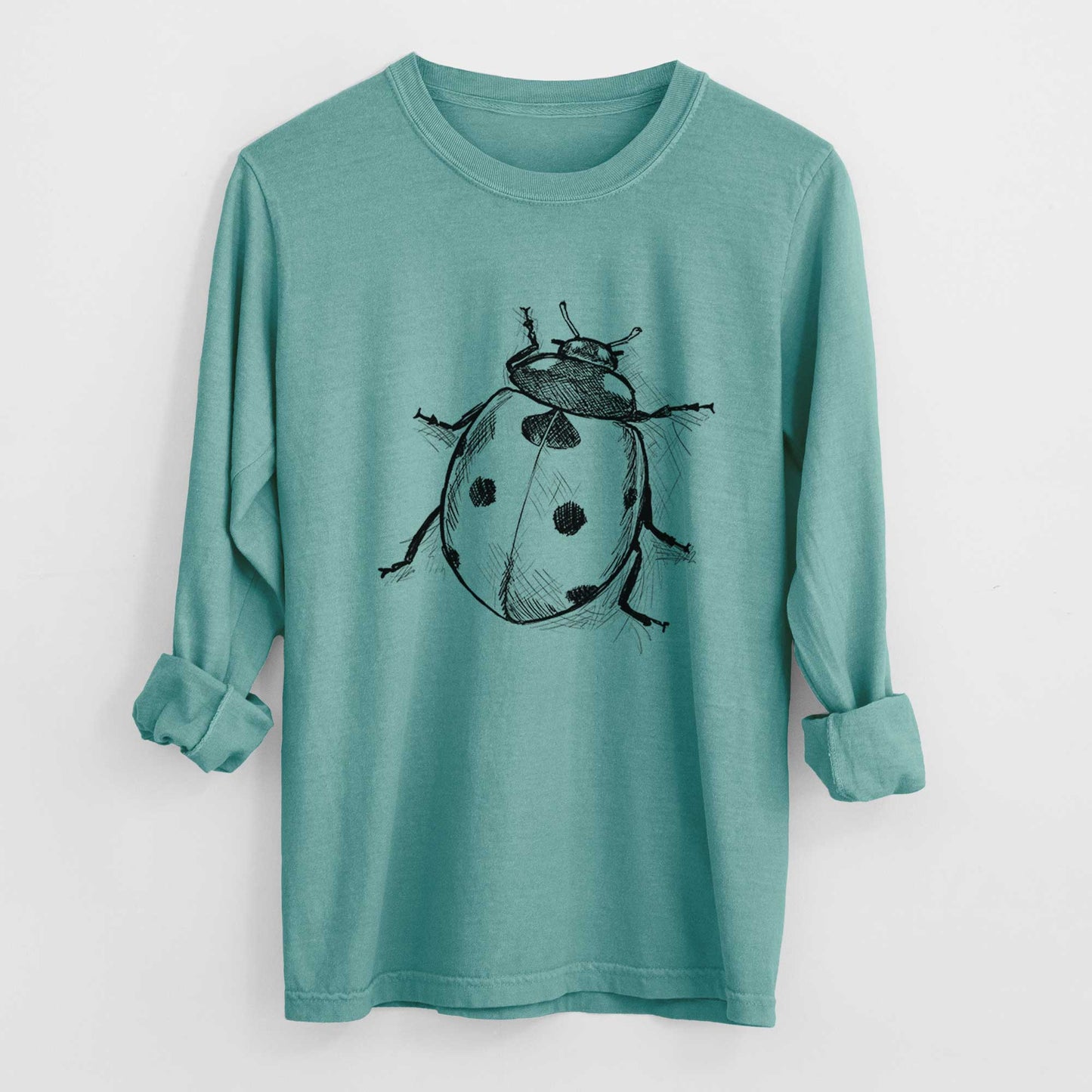 Coccinella septempunctata - Seven-spot Ladybird Ladybug - Heavyweight 100% Cotton Long Sleeve
