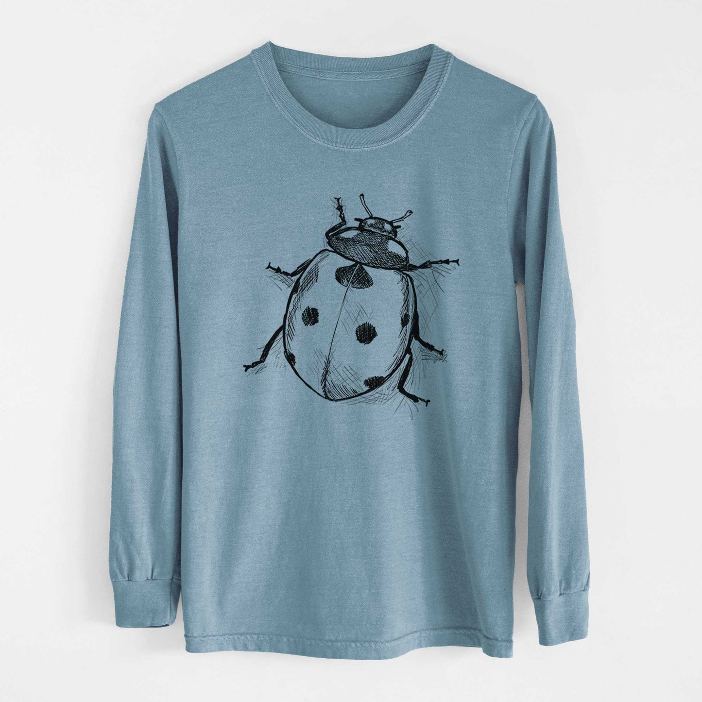 Coccinella septempunctata - Seven-spot Ladybird Ladybug - Heavyweight 100% Cotton Long Sleeve