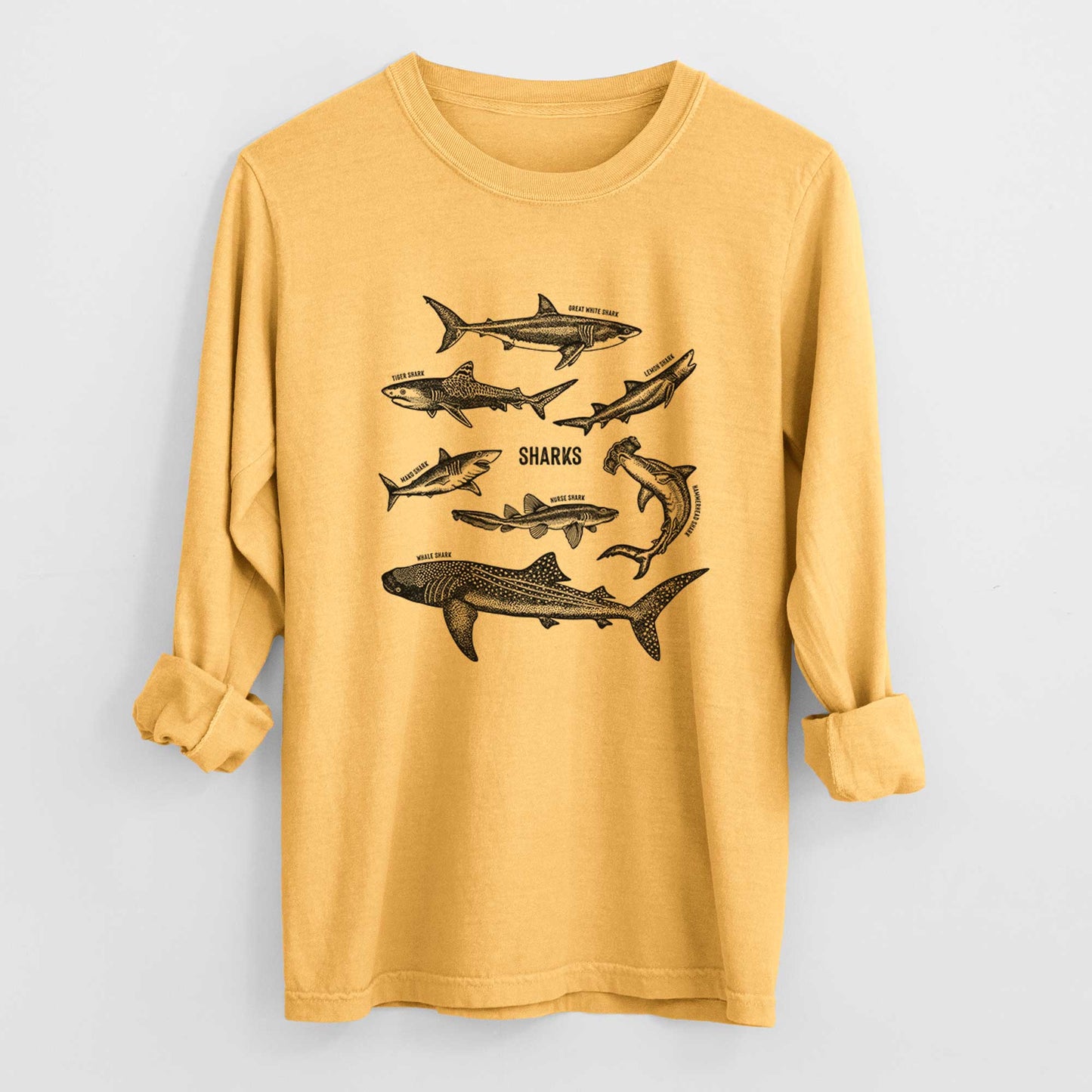 Shark Chart - Heavyweight 100% Cotton Long Sleeve