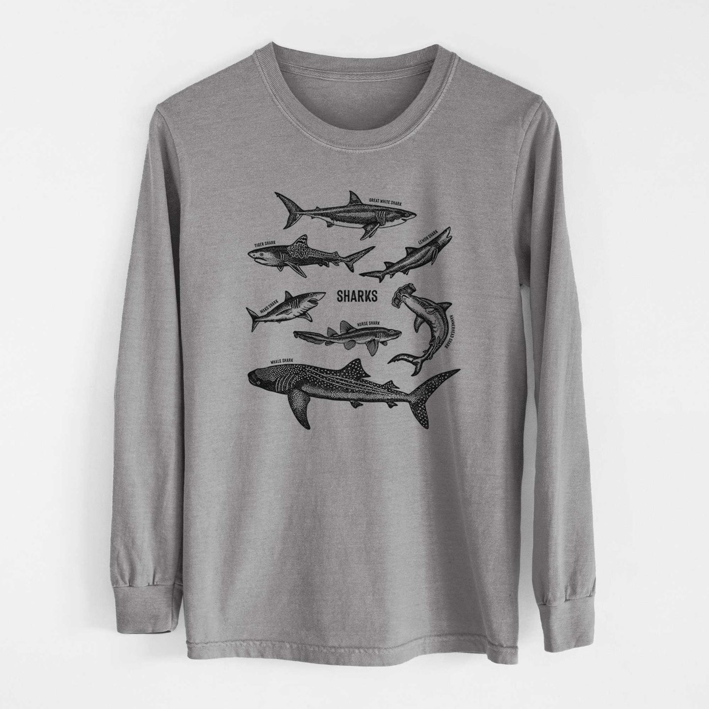 Shark Chart - Heavyweight 100% Cotton Long Sleeve