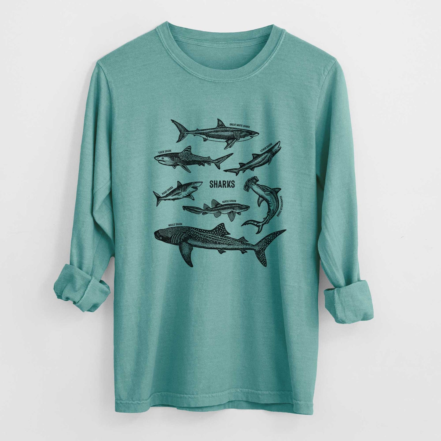 Shark Chart - Heavyweight 100% Cotton Long Sleeve