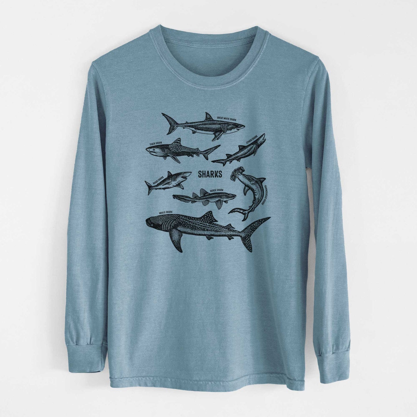 Shark Chart - Heavyweight 100% Cotton Long Sleeve