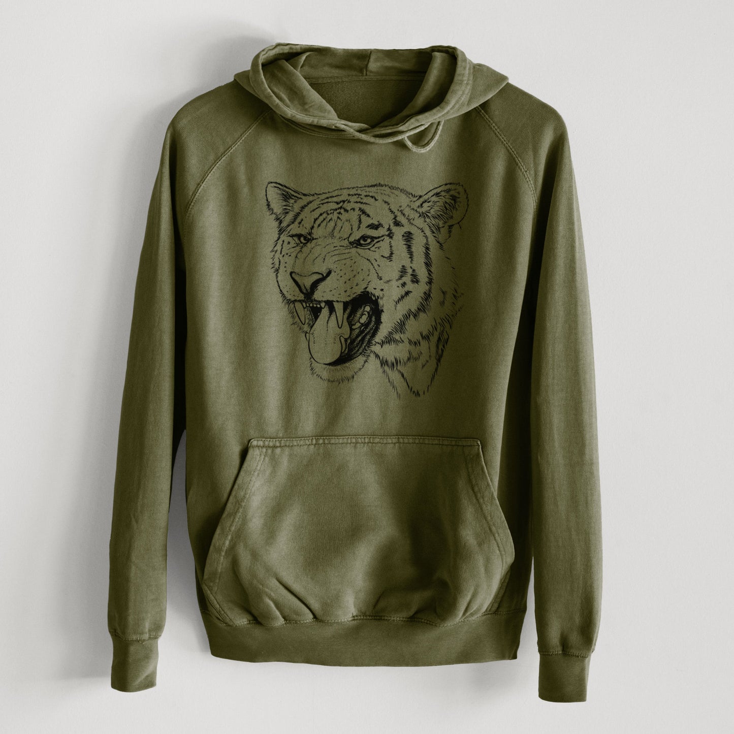 Siberian Tiger - Panthera tigris altaica - Mid-Weight Unisex Vintage 100% Cotton Hoodie