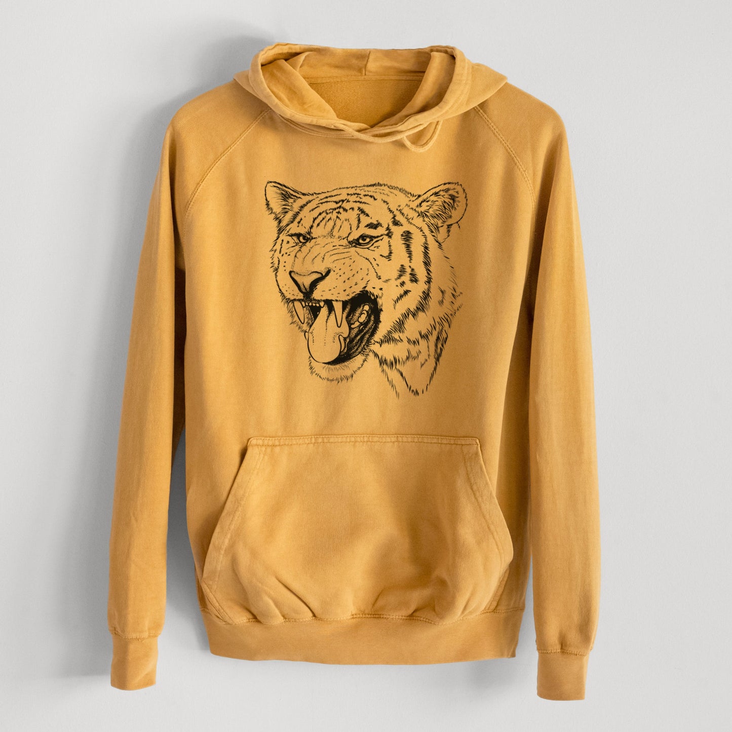 Siberian Tiger - Panthera tigris altaica - Mid-Weight Unisex Vintage 100% Cotton Hoodie