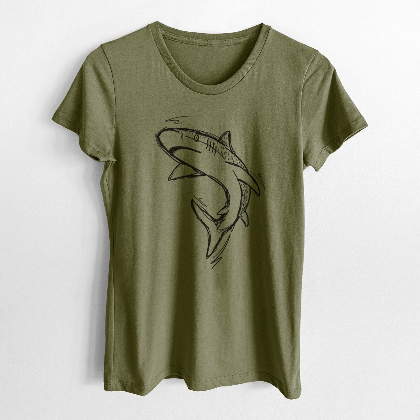 Tiger Shark - Women's Crewneck - Made in USA - 100% Organic Cotton