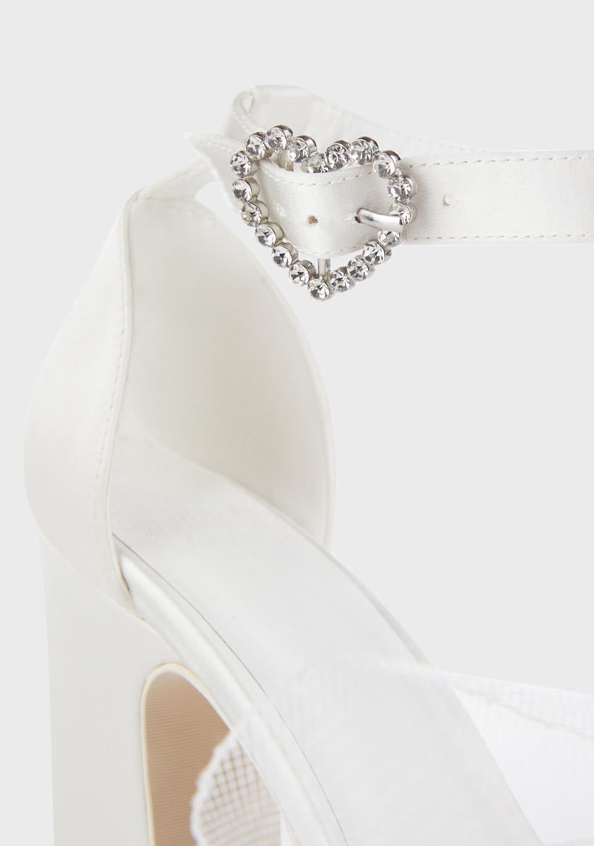 Blanc Moonlight Moment Platform Heels