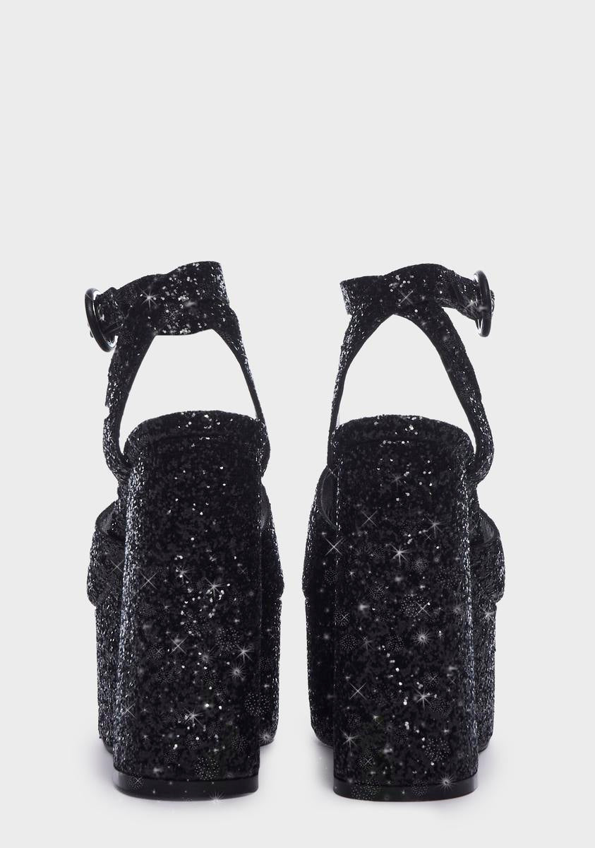Black C Me Platform Heels