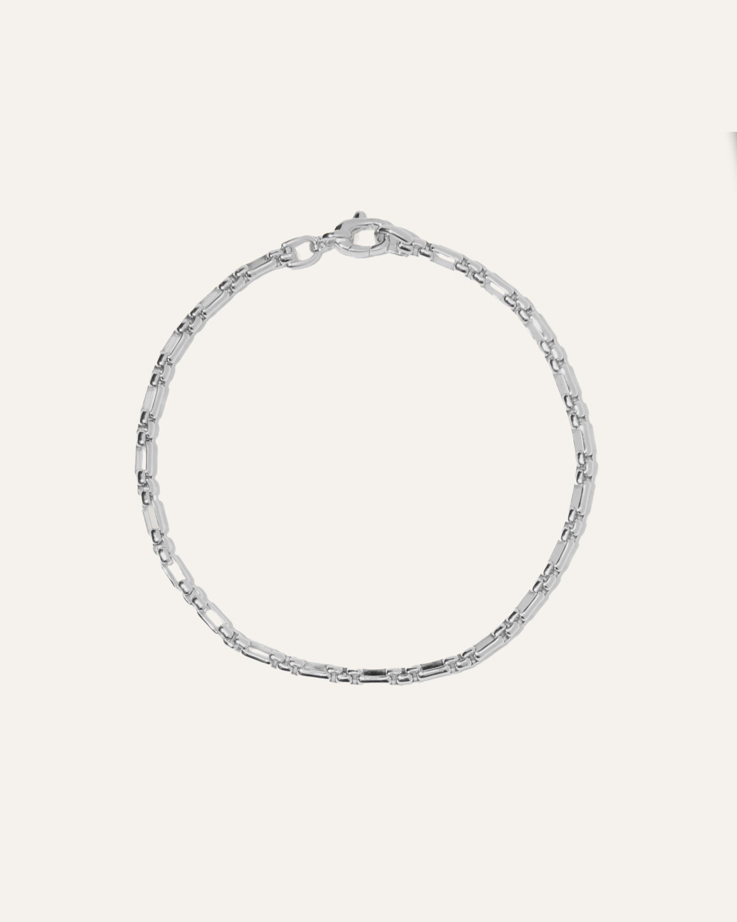 Silver Open Station Box Bracelet