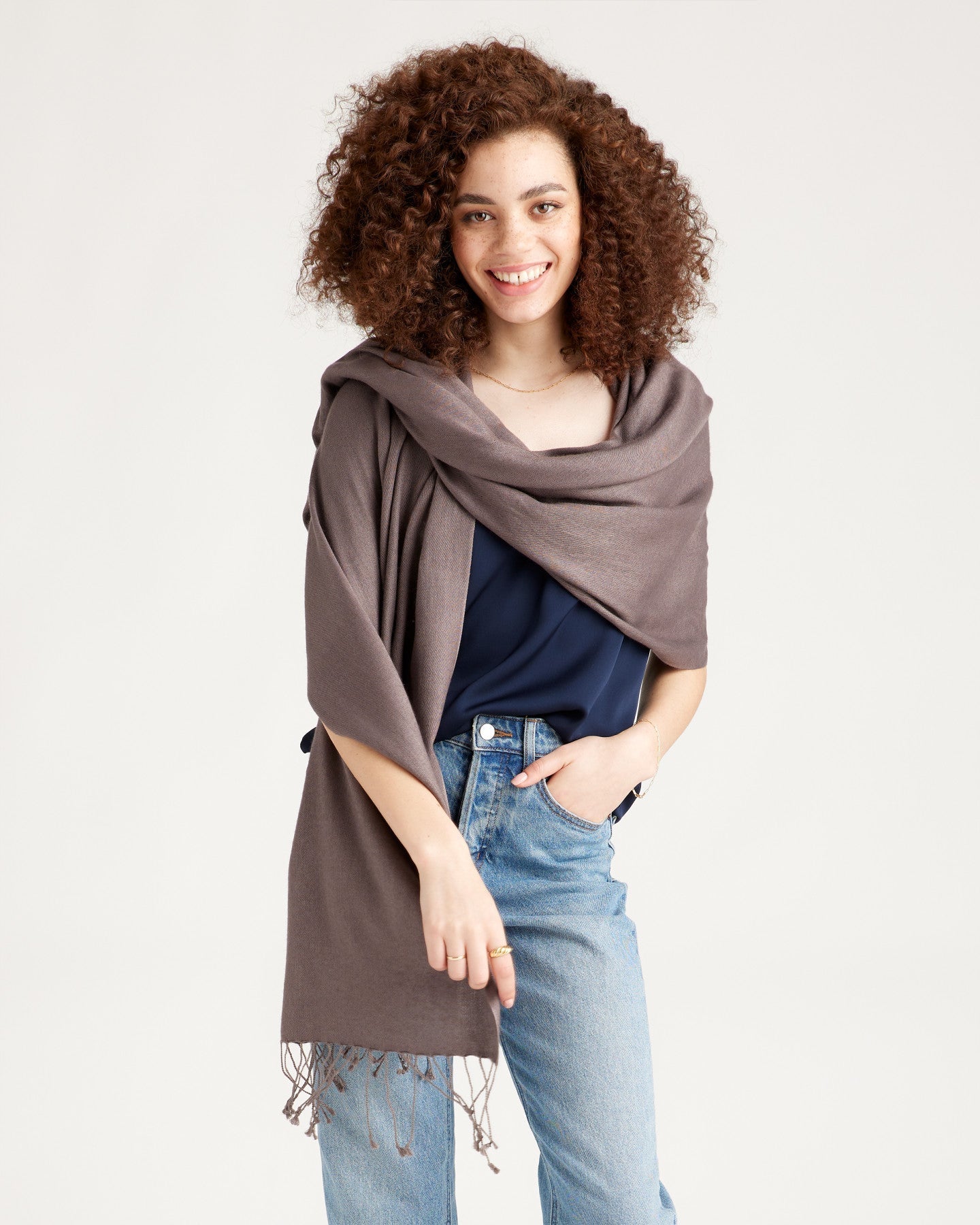 Featherweight Cashmere Silk Fringe Scarf
