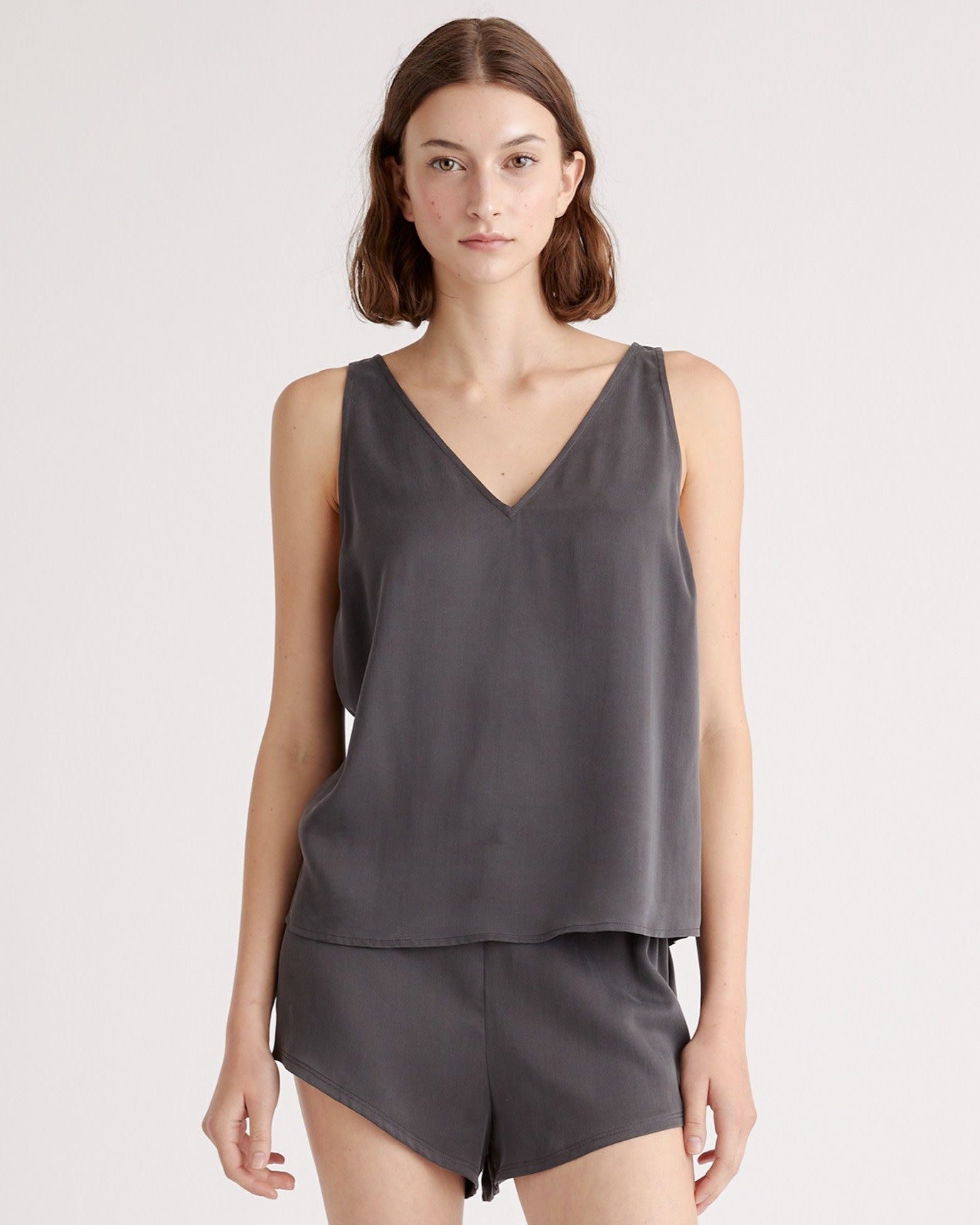 100% Washable Silk Pajama V-Neck Tank