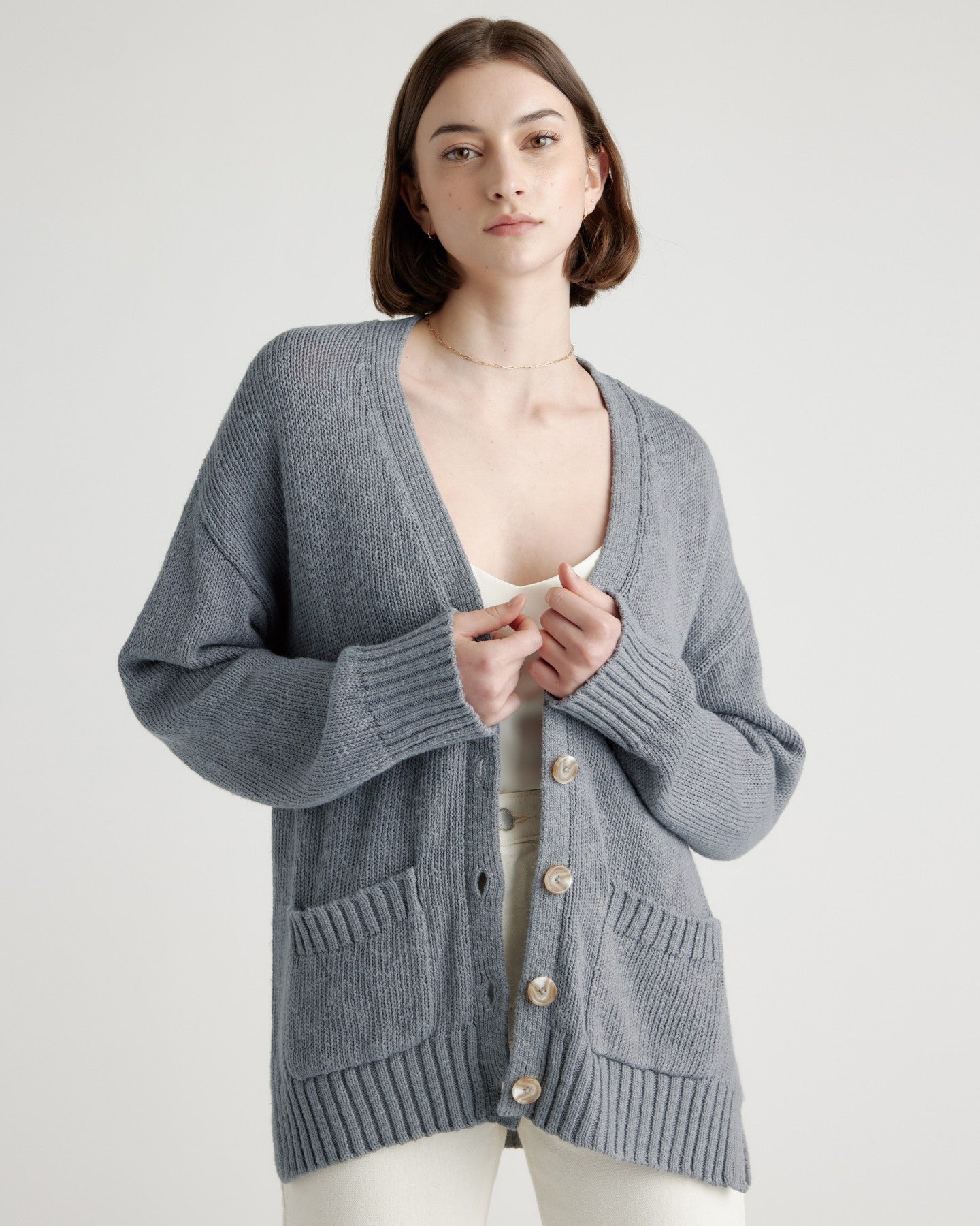 Cotton Linen Relaxed Cardigan