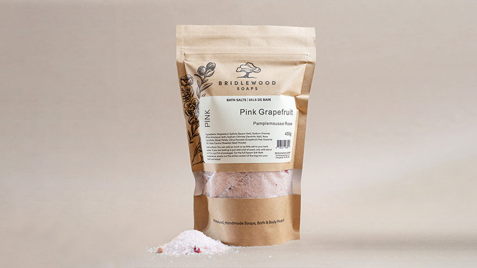 Bridlewood Soaps - PINK Bath Salts (Pink Grapefruit)